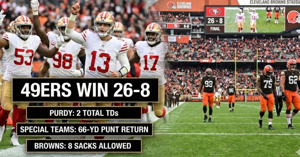 Podcast on NFL Week 13 San Francisco 49ers Dominate Cleveland Browns (26-8)